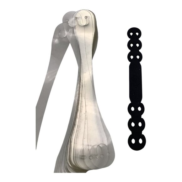 Clear Plastic Retail Display Hook Hangers With Black Connector Pieces For Hangin - Picture 5 of 6